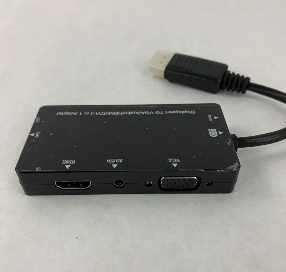 New Box Open DisplayPort DP-VDH HDMI Dual Link DVI VGA Adapter 4 in 1 with Audio - Image 4 of 4