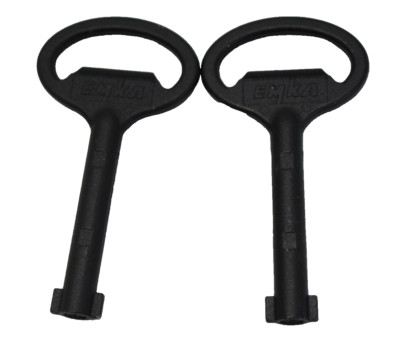 EMKA Double Bit 5mm Key 1004-06 Powder Coated Black Zinc Keys Lot of 2 ...