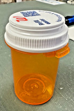 PRESCRIPTION BOTTLE, Locking Cap, 3-5/8" x 2", Mouth Opening 1-7/8"