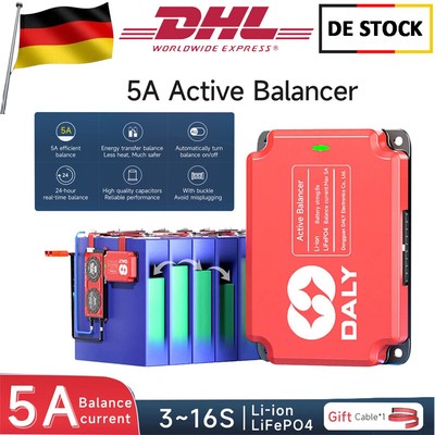 Daly 5A Active Balancer 3S-16S Li-ion LiFePo4 Battery Equalizer Board AUK DE