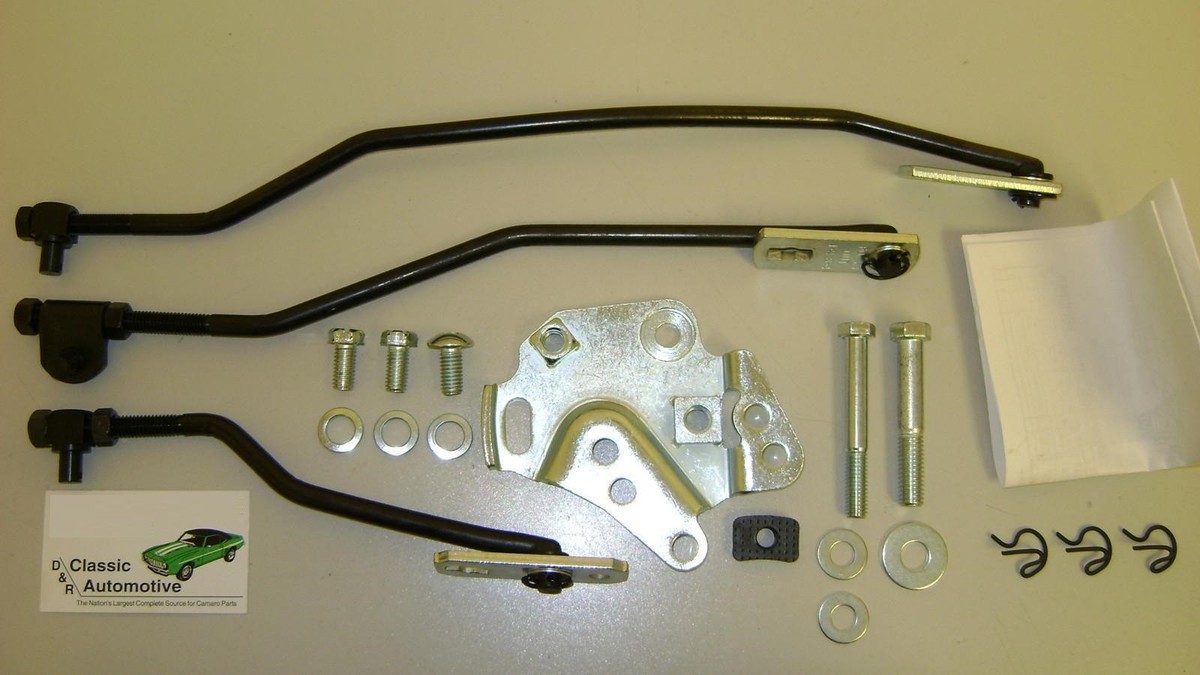 A　ブラック×ホワイトスチュ Camaro 69 Shifter Linkage Kit for Hurst Shifter Rods bracket