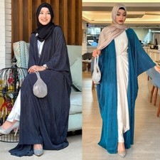 Dubai Women Oversize Kaftan Open Long Dress Muslim Abaya Cardigan Kimono Ramadan