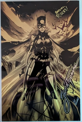 GOLD METAL BATGIRL COSPLAY VARIANT #1 of5 FIRST Signed Remarqued Jamie Tyndall