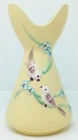 Hull Pottery 8.5" Vase S6 1957 Yellow Serenade w/ Birds baby blue interior MCM