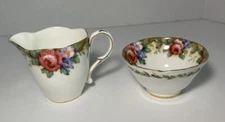 Vintage Paragon “Tapestry Rose” Creamer And Open Sugar Bowl China Queen Mary