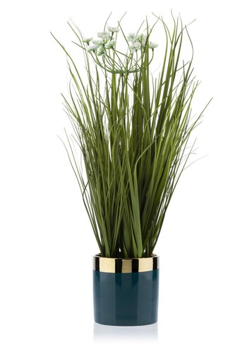HowHomely Blumentopf aus Keramik Cindy grün gold Übertopf Rund Glamour 11cm - Bild 5 von 7