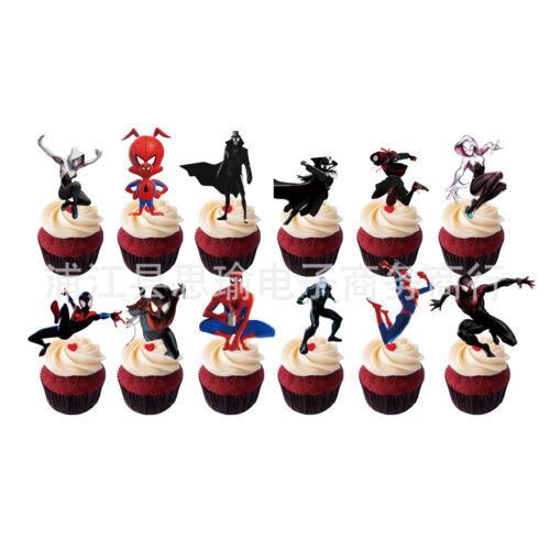 Spider-Man: Across the Spider-Verse 24Pcs Cupcake Toppers Birthday Party Decor - Picture 2 of 2