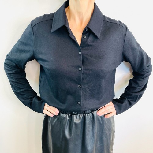 Max Mara Size L 12 Black Contrast Fabric Mini Dress With Vegan Leather Designer - Picture 5 of 24