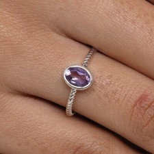 Amethyst Solid 925 Sterling Silver Band  Statement Ring Handmade Ring All size