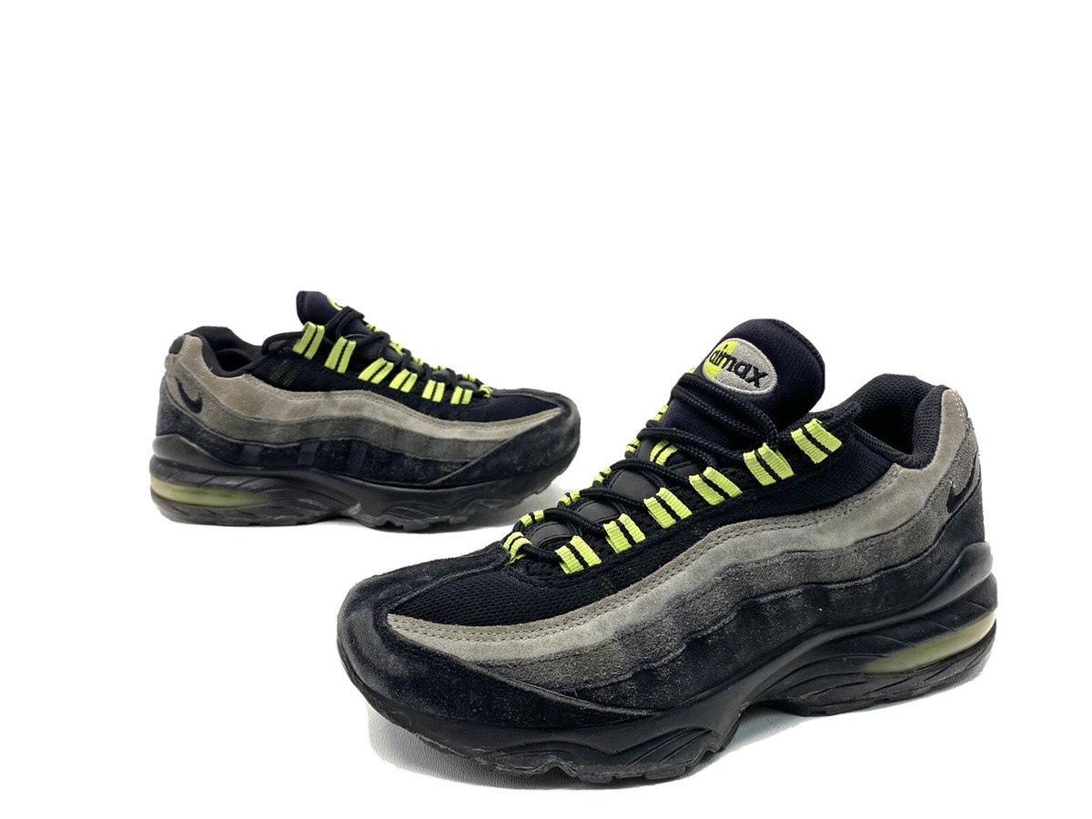 【u】 95 Nike Air Max OG Neon Green Black & Gray Sneakers 307565-032 7 Y