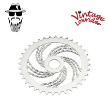 VINTAGE LOWRIDER 36T 1PC BICYCLE CRANK TRIPLE TWISTED CHAINRING 1/2 X 1/8 CHROME