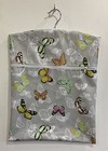 Hand Made Oilcloth Peg / Hanging Storage Bag - Zipped 12½" x 16" Butterflies