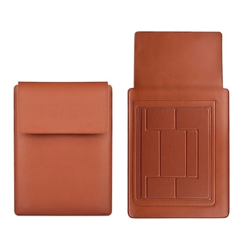 Laptop Stand Notebook Liner Bag PU Leather Case Anti-Slip Laptop Stand Mouse Pad - Photo 12/16