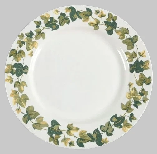 3 PLATOS DE CENA / mse MARTHA STEWART Hiedra Blanco Amarillo Verde Vides Hojas de Hoja Foto 4 de 4
