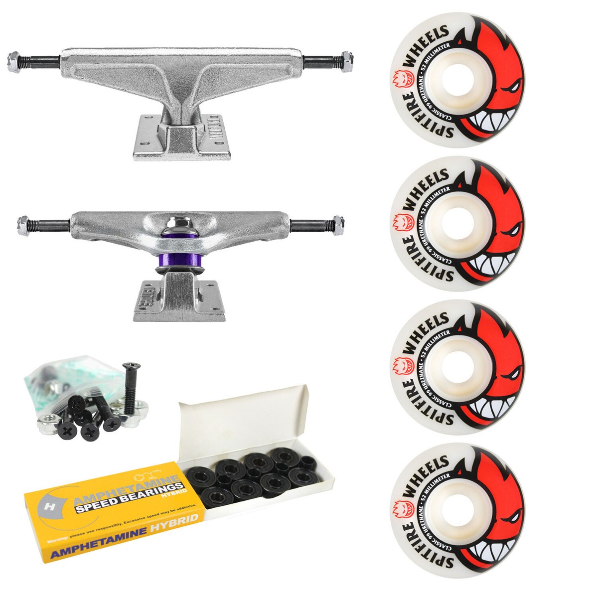 Venture Skateboard Trucks 5.8 52mm Spitfire, Ceramic Bearings