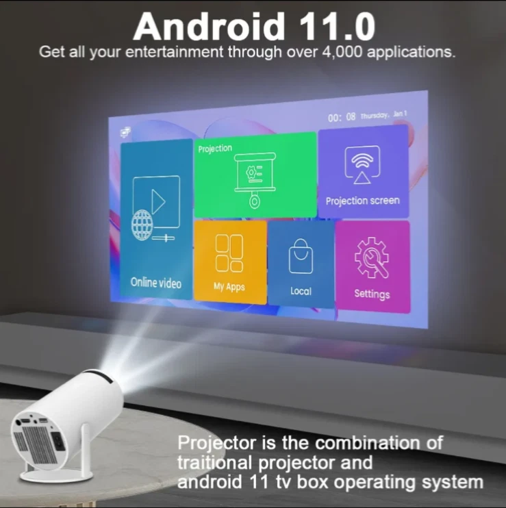 Magcubic Projector HY300 PRO 4K Android 11 Dual Wifi6 260ANSI Allwinner H713 BT - Image 4 of 4