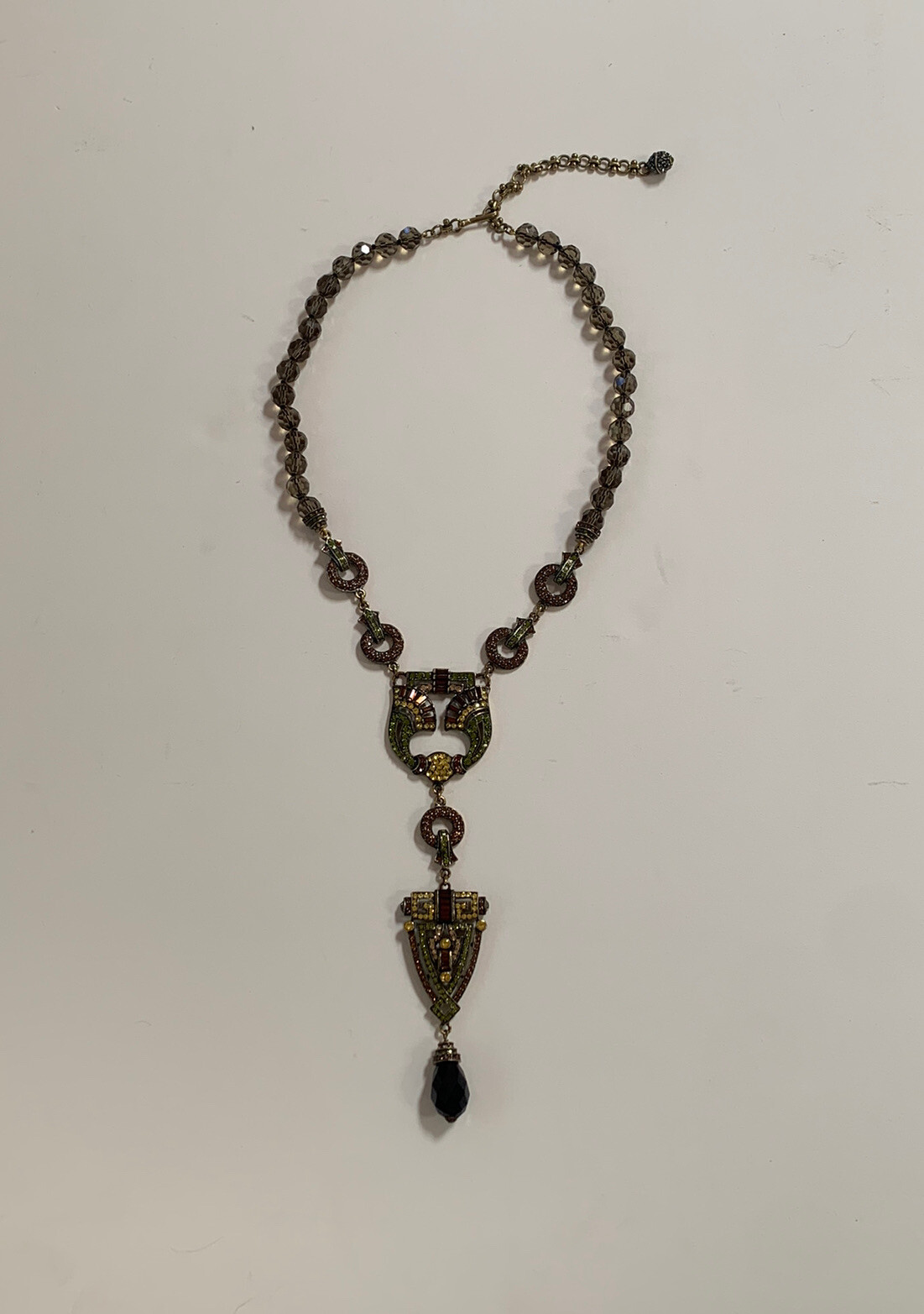 HEIDI DAUS NECKLACE STATEMENT Dangle Drop Vtg RHI… - image 1