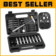 High-Quality Punch Set with Bench Block & Detachable Hammer - 11 Tools Included