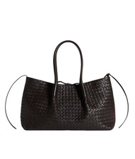 BOTTEGA VENETA Pinacoteca Large 4900 Espresso/Ecru Reversible Tote Bag New