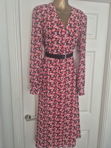 MICHAEL KORS CARNATION GEORGETTE SHIRT DRESS L 12 Us 8 Princess Kate Middleton - Picture 8 of 13