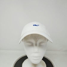 Vineyard Vines White Baseball Hat Cap Mens One Size Whale Logo Strap Back Twill