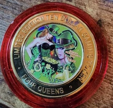 2023 FOUR QUEENS Girl Green Hat $10 RED Cap Silver Strike .999 St Pat Release
