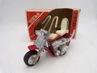 Vintage 1970's Tonka Japan Pull Back Pressed Steel Chopper Motorcycle w/Box