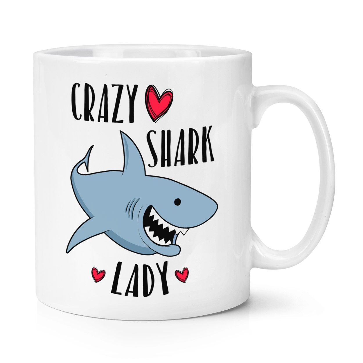 Crazy Shark Lady 10oz Mug Cup - Funny