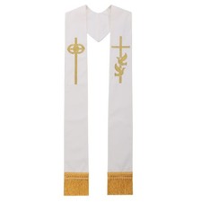 BLESSUME Pastor Wedding Embroidery Stole Stole with Fringe