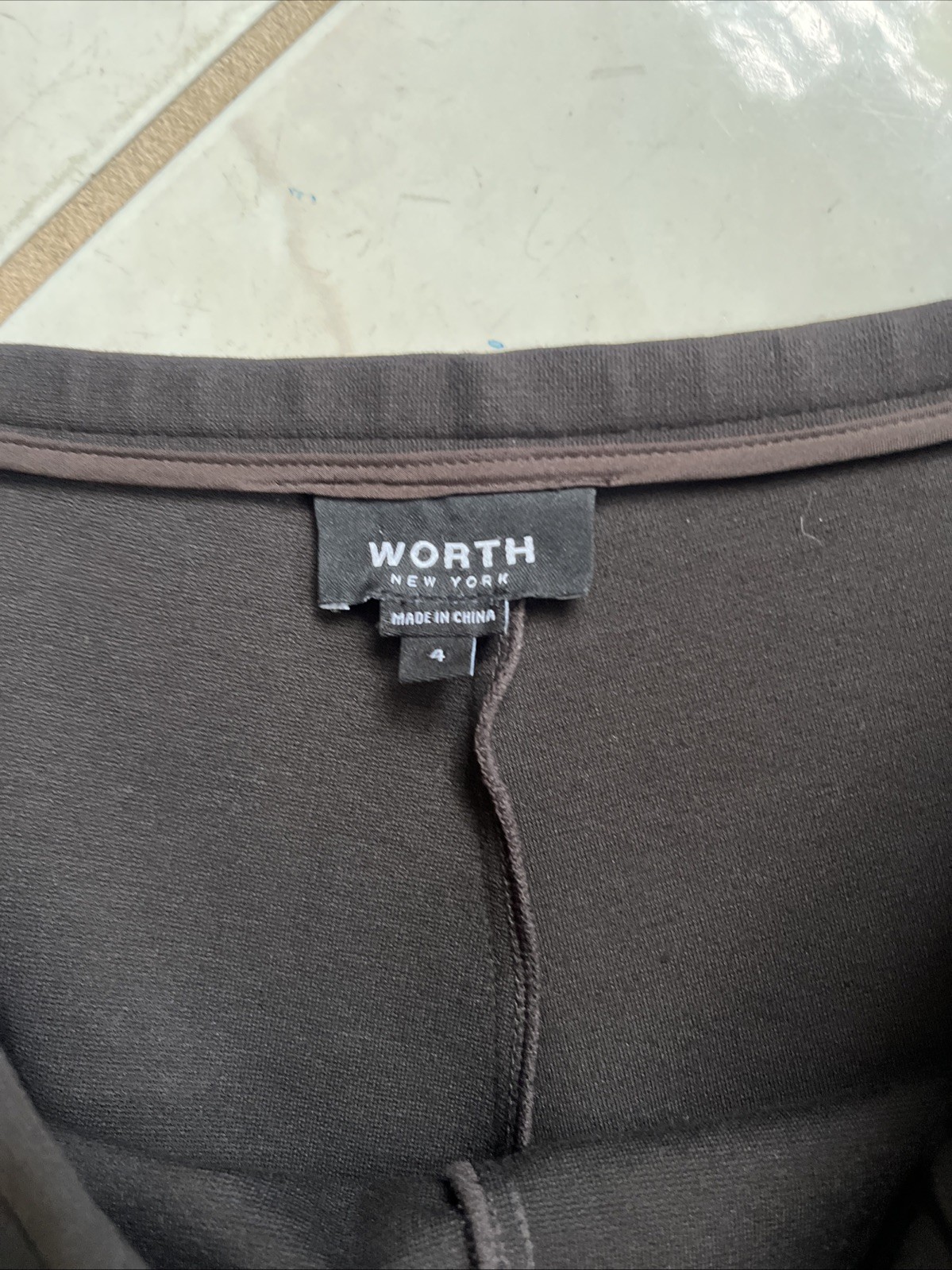 WORTH NEW YORK NEW! Dk Chocolate Brown Side Zip Straight Leg Knit Pants Sz 4