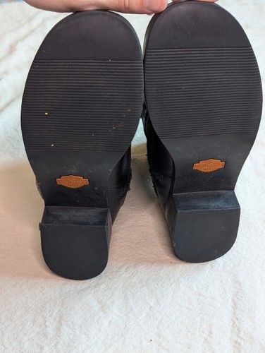 Stivali da motociclista casual Harley Davidson donna Christa neri in pelle imbracatura zip 9 - Foto 6 di 12
