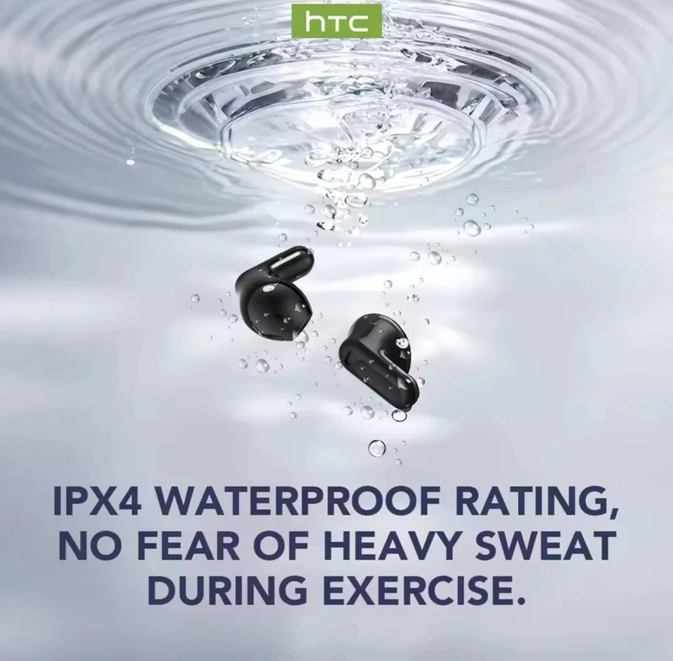 Auriculares Inalámbricos Blancos HTC NE20 Bluetooth 6.0 Pantalla LCD y Auriculares Táctiles Foto 4 de 4