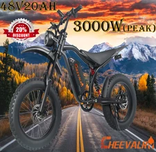 NEW Electric Bike 3ooo Peak Electric Motorcycle 48V 20AH 45MPH E-MoutainBike
