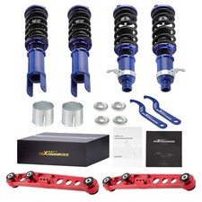 4PC Coilovers + 2PC Rear Lower Suspension Control Arms Kit For Honda Civic 92-95