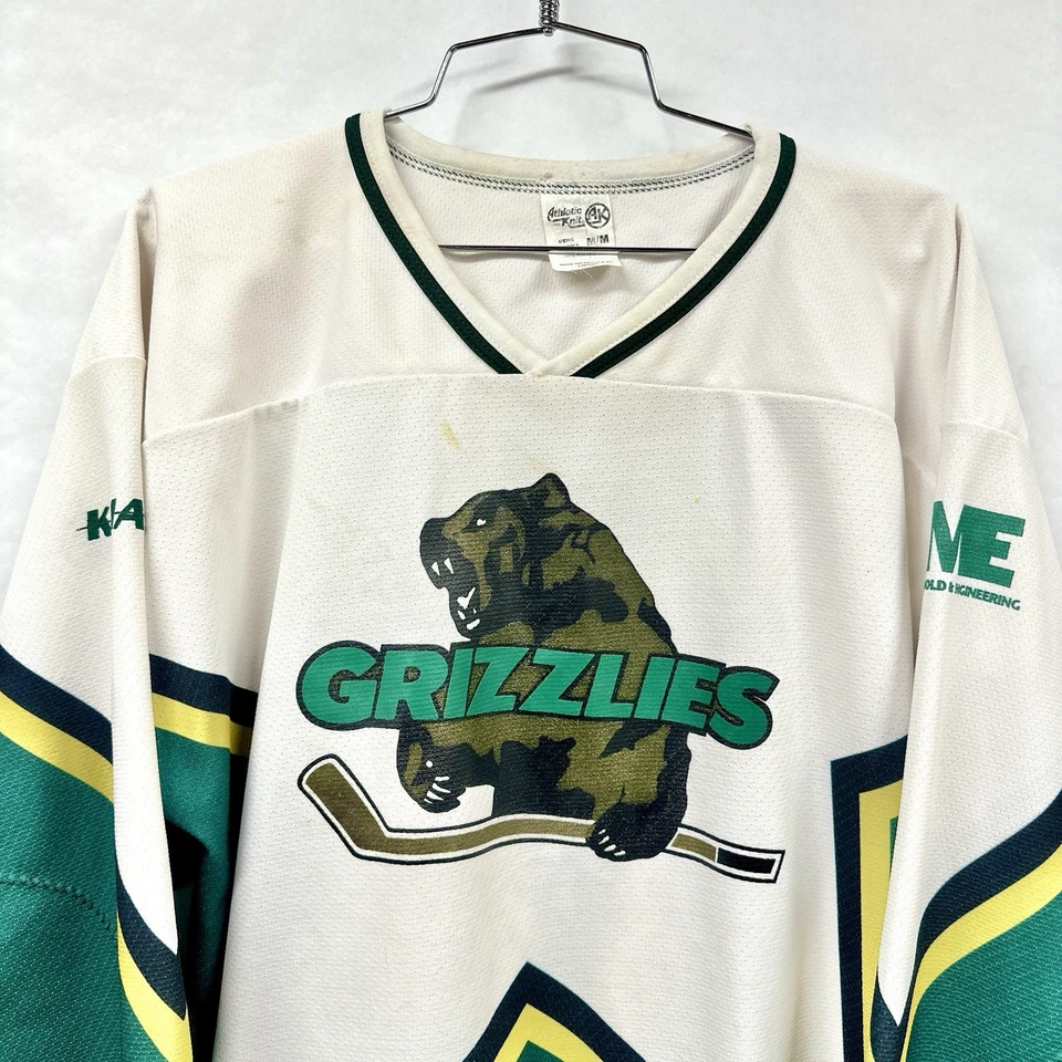 Camiseta deportiva de hockey vintage de los Denver Grizzlies estilo estrellas blanca mediana 19 Holm Foto 4 de 4