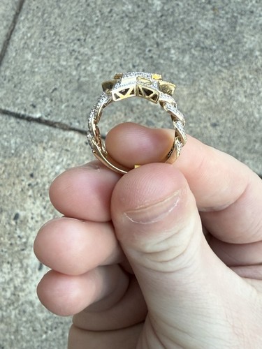 10KT HERREN GOLD STERN UND KUBAN GLIEDERRING NATÜRLICHE DIAMANTEN 1 CTW 🔥 ANGEBOT 🚨 - Bild 4 von 6