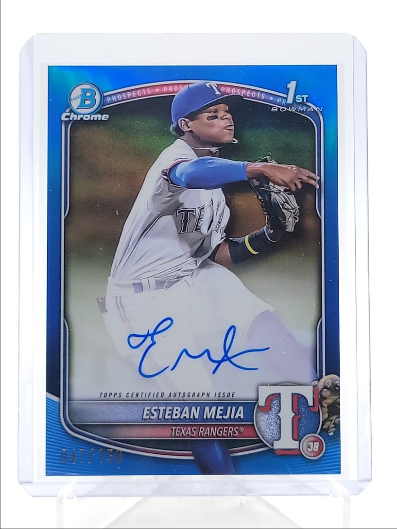 ESTEBAN MEJIA 2025 BOWMAN CHROME 1ST BLUE REFRACTOR AUTO /150 Q4060