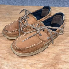 Sperry Top-Sider Lanyard Boat Shoes Boys Size 4M Loafer Leather Tan