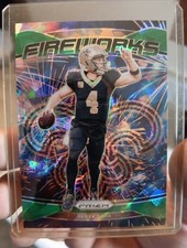 2024 Panini Prizm - Fireworks Derek Carr #11 Green Ice Prizm