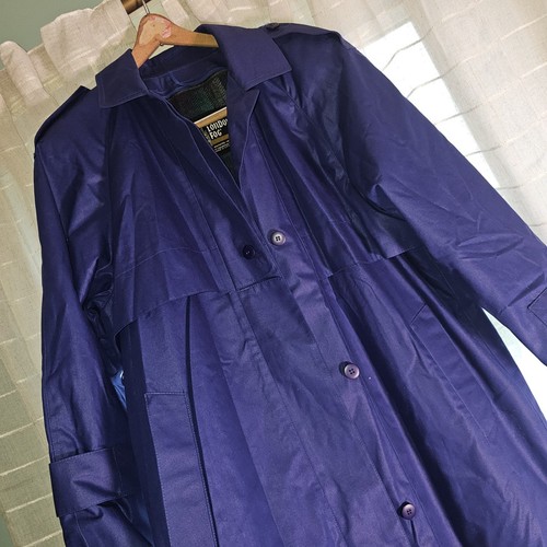 Blueish Purple London Fog Trench Coat with Removable Liner. Size 10 Petite - Picture 2 of 14