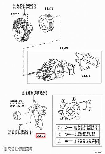 Genuine Hilux KUN36 KUN35 KUN26 KUN25 KUN16 KUN15 2KD 1KD Drive Belt Tensioner - Bild 16 von 20