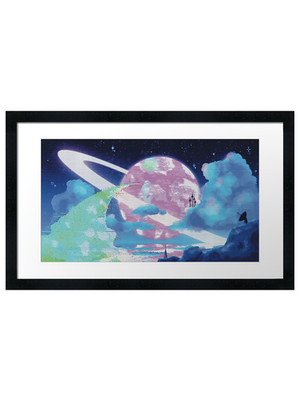 Vapor Trail Glitch gerahmtes Wandbild Poster Druck Bild