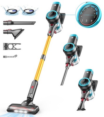 Cordless Vacuum Cleaner 65KPa 550W 60min Runtime Stick Free-Standing Lightweight