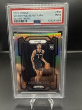 2023 PANINI PRIZM SILVER PRIZM #136 VICTOR WEMBANYAMA ROOKIE RC PSA 9