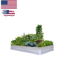Galvanized Raised Garden Bed 8x4ft for Vegetables & Herbs - Durable & Safe