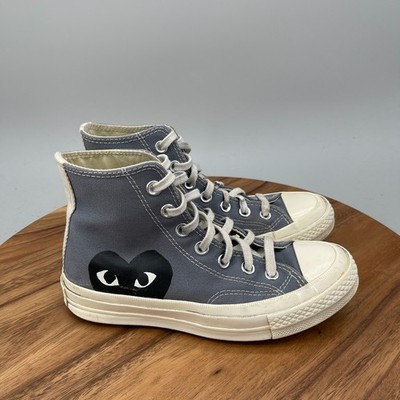 Converse Comme Des Garçons Play Chuck 70 Hi Shoes Womens Size 5.5 Steel Gray