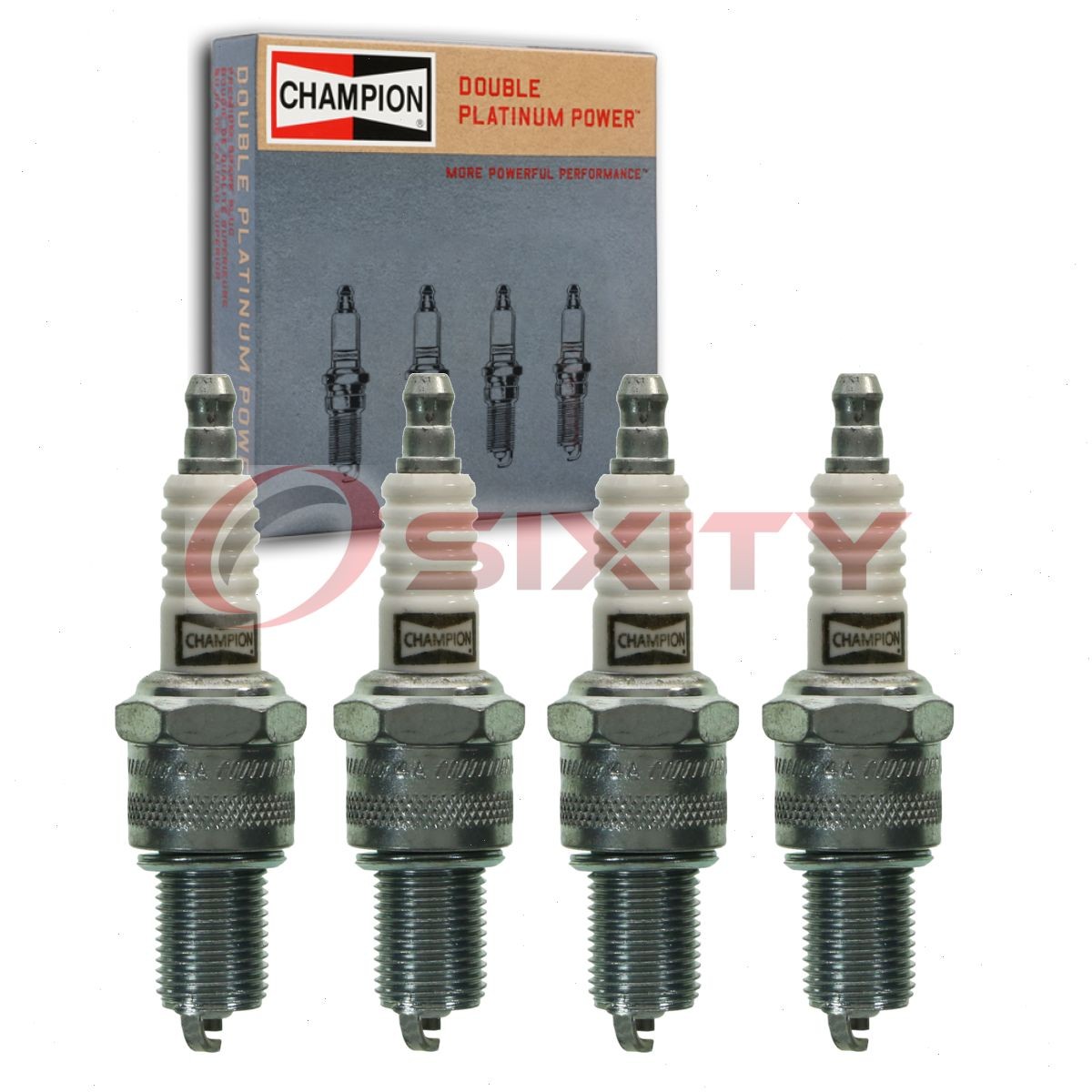 4 pc Champion Double Platinum Spark Plugs for 1957-1967 Humber Hawk 2.3L L4 aj