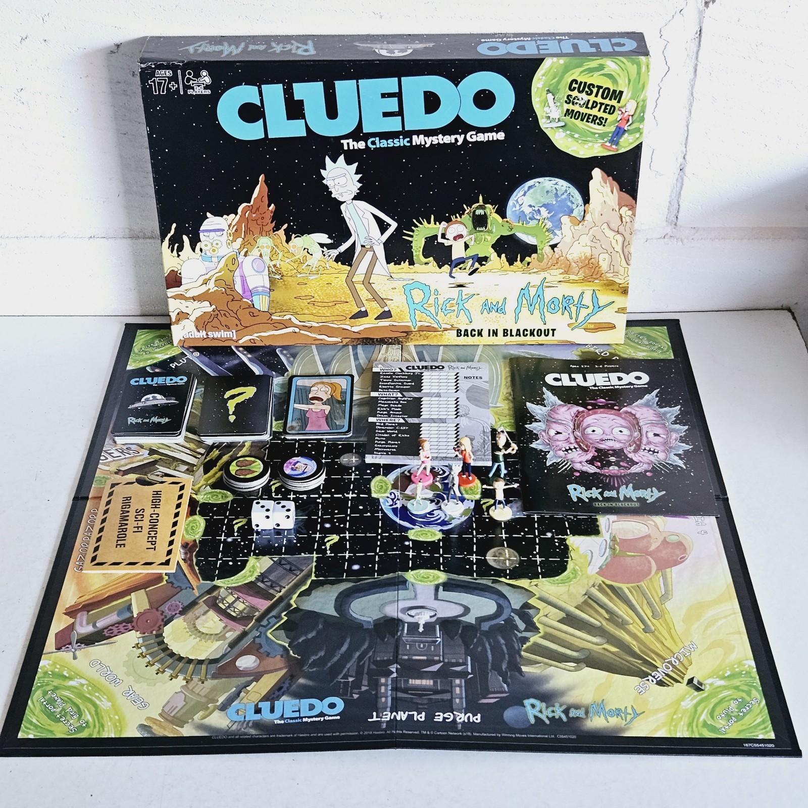 Rick and Morty Cluedo Mystery Board Game ""Back In Blackout"" - 100% Complete