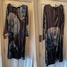New GANNI Black & Multicoloured Sonora Sequin Dress,38/UK12
