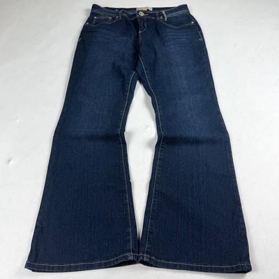Vintage Dark Blue Denim Flare Jeans Low Rise Bootcut Y2K Casual Retro Style